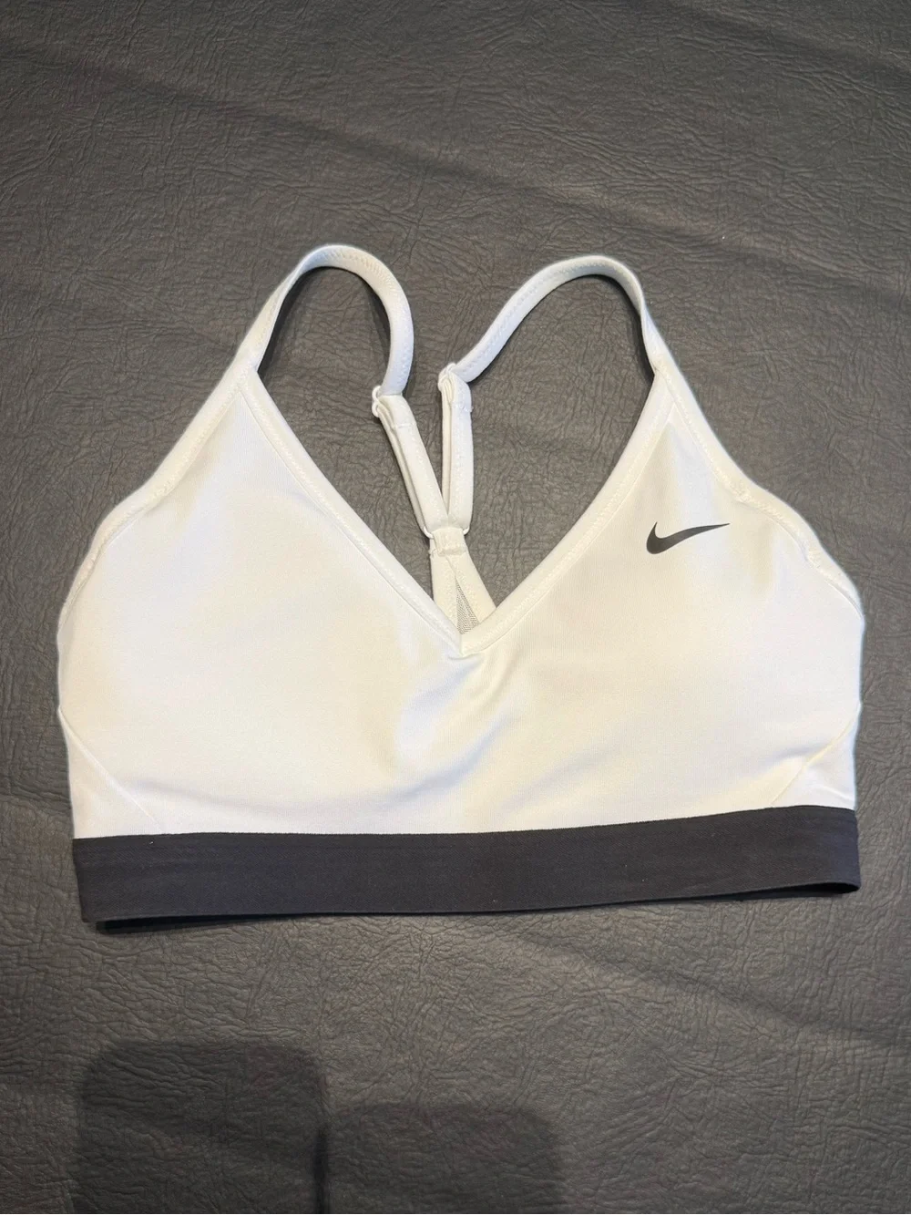 Nike White Sports Bra with Black Underband and Racerback